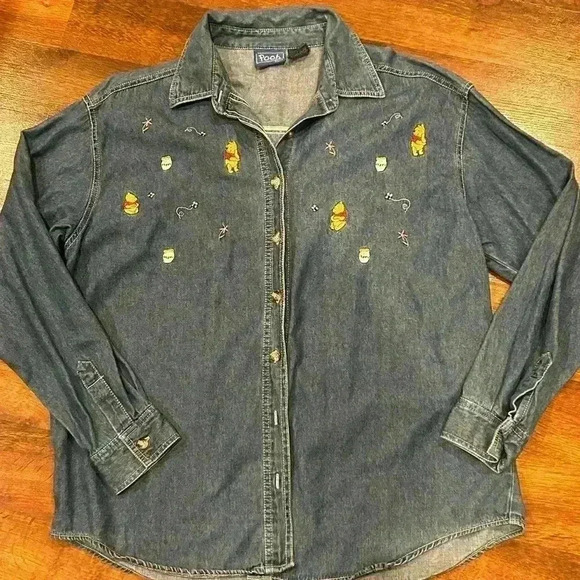 Vintage Winnie The Pooh Button Down Shirt Size Large. Walt Disney World - Picture 1 of 6